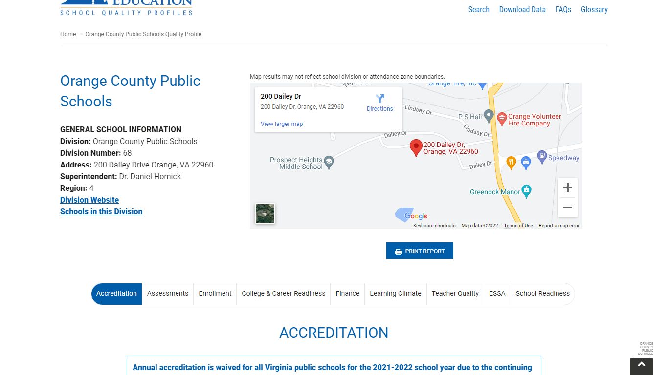 Orange County Public Schools - Virginia School Quality Profiles